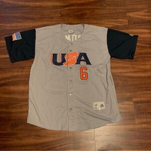 Grey and orange Marcus Stroman #6 Team USA jersey